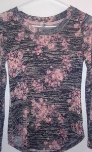 Wallflower Thin Floral Scoop Neck Sweater